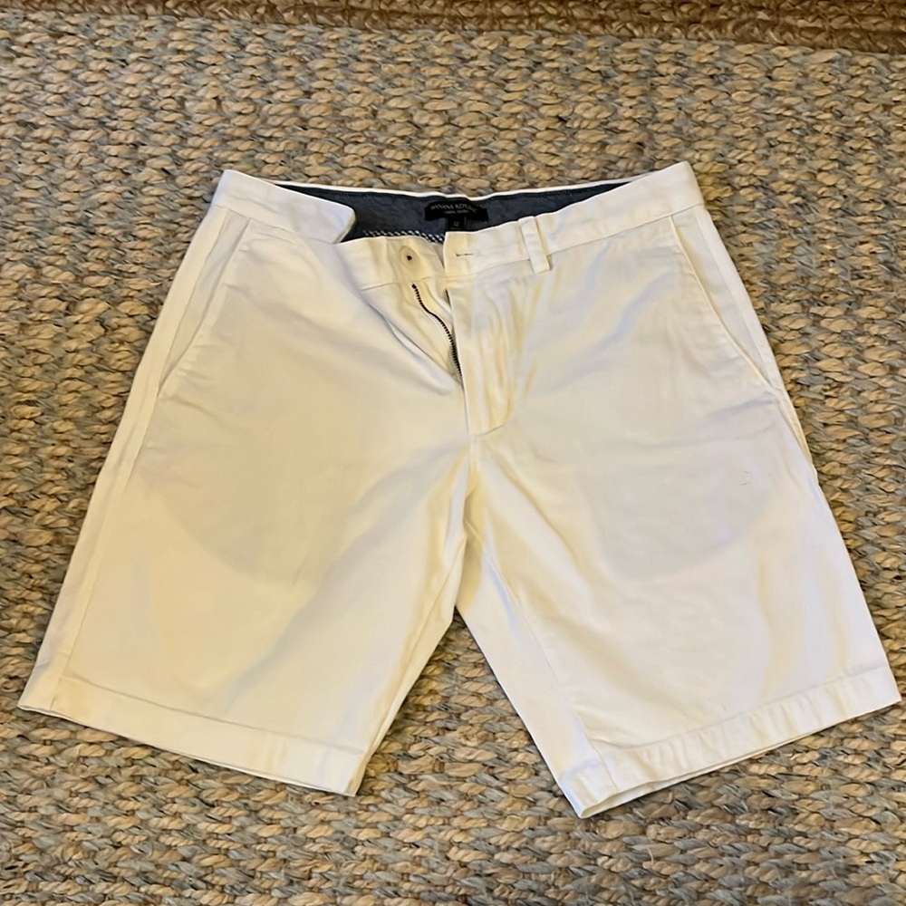 Banana Republic Aiden Shorts, Men’s, Size 32, Flat Front, White